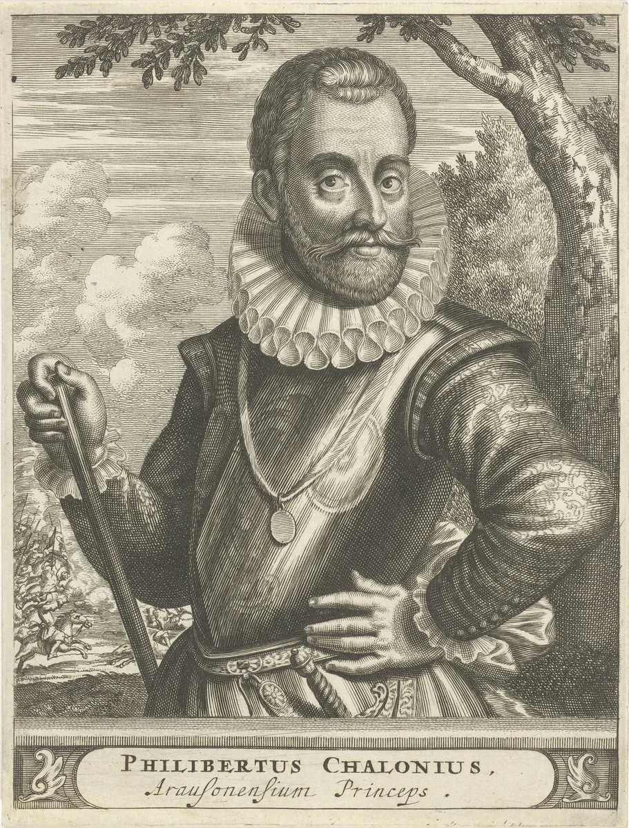 Portret van Philibert van Chalon by Christiaan Hagen, print, 1635-1695