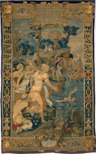 The Drowning of Britomartis from Scenes from the Story of Diana by Jean Cousin, textile, 1547-1559