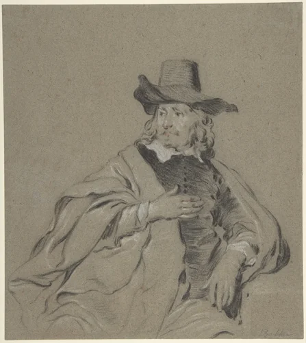 Portrait of a Man by Jacob Backer, drawing, 1640-1655