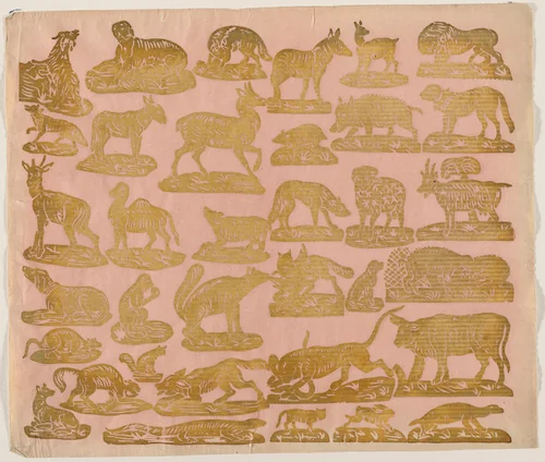 Endpaper with Animals by German 18th Century, print, 1700-1799