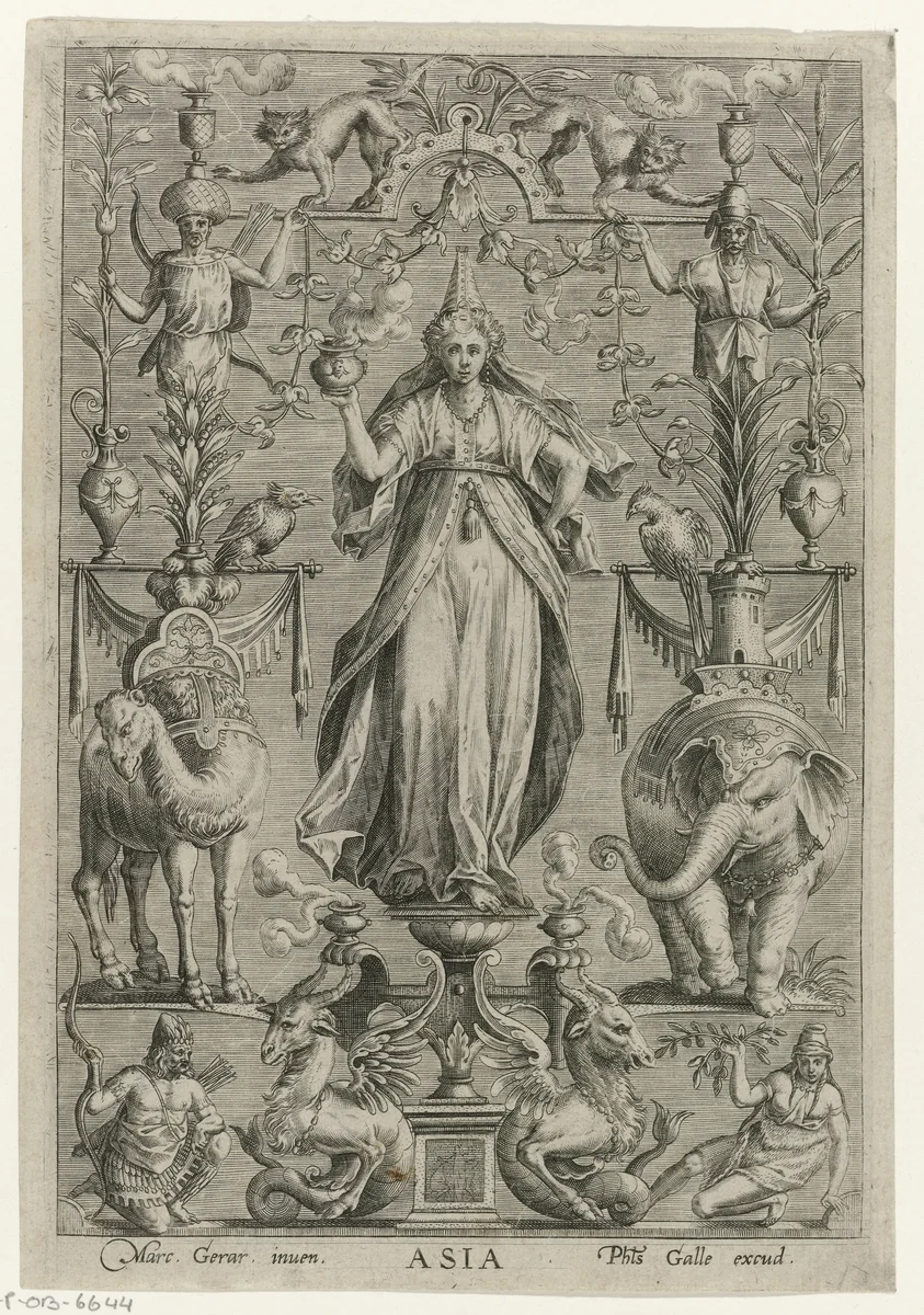 Azië by Unknown, print, 1547-1622