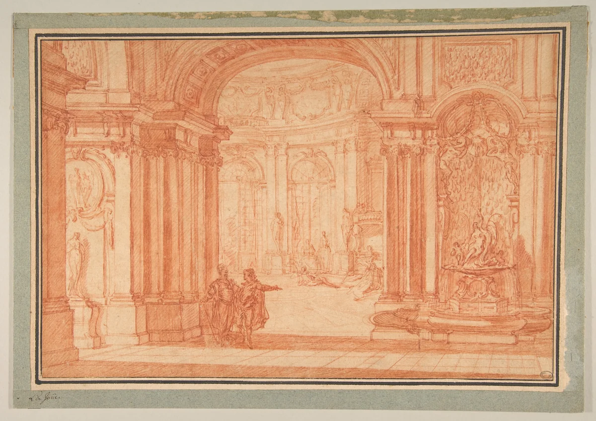 Study for the Rotunda of a Palace by Jacques de Lajoüe, drawing, 1695-1761