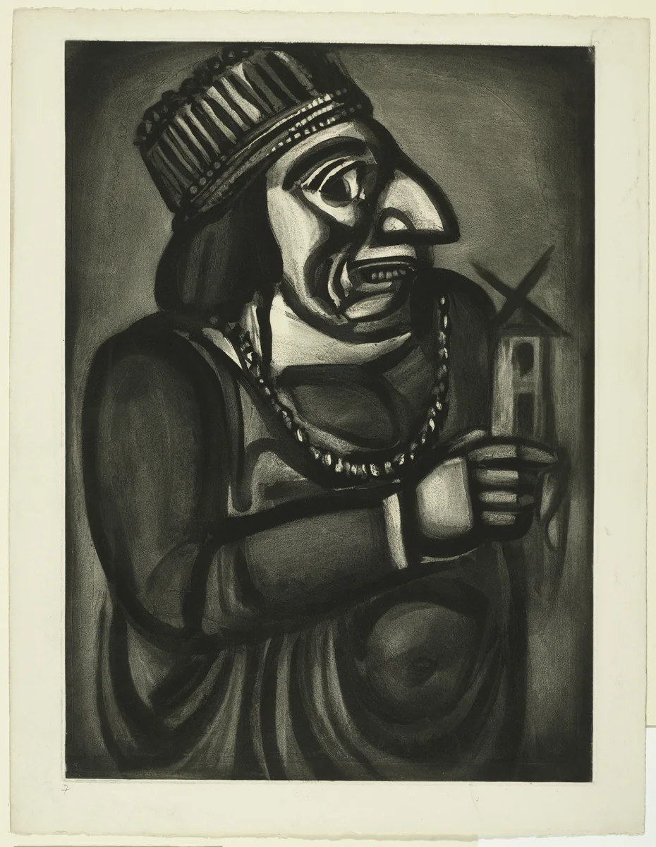 Trial proof for We Think Ourselves Kings, plate VII from Miserere by Georges Rouault, print, 1923