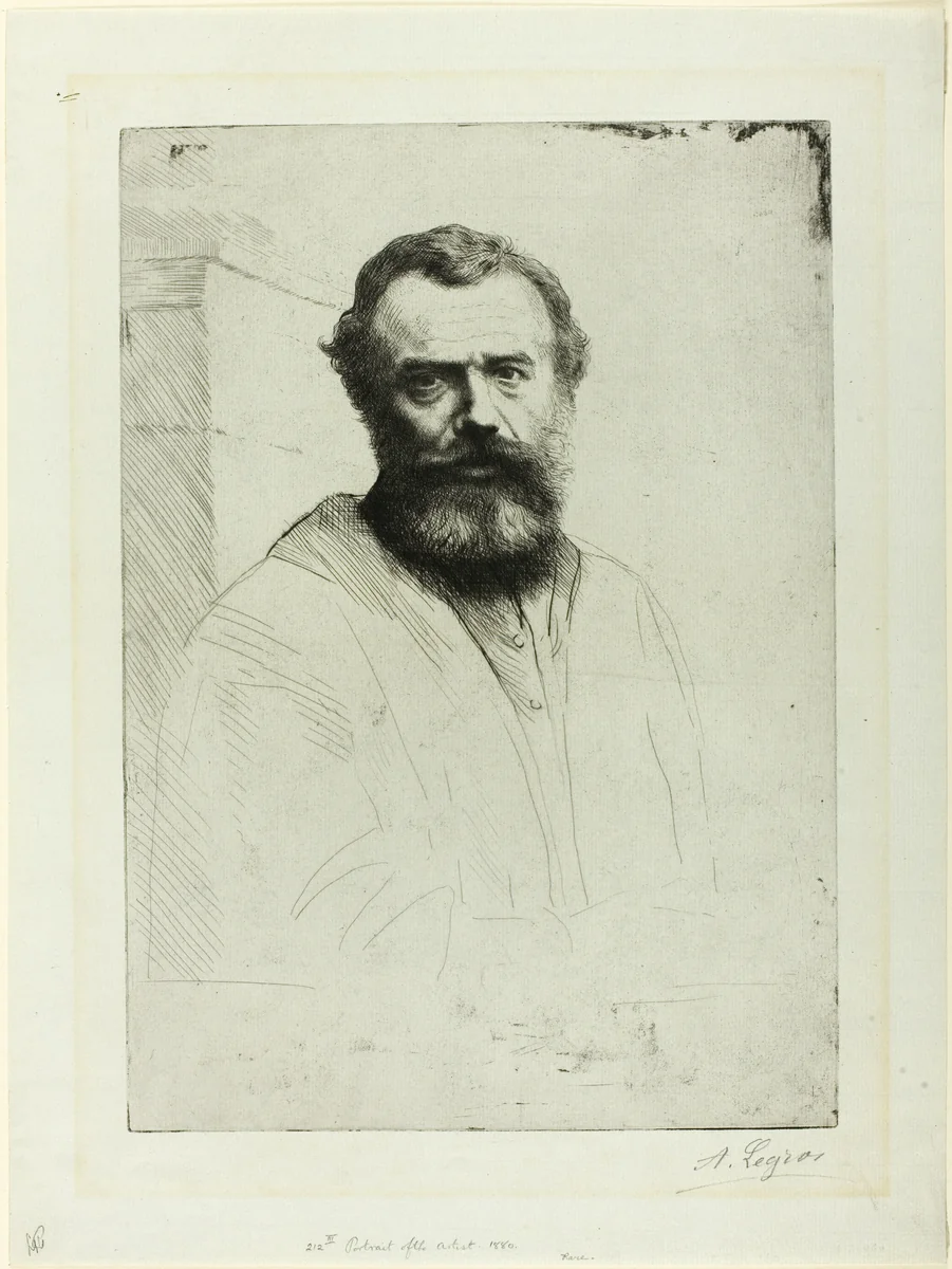 Portrait of the Artist by Alphonse Legros, print, 1880