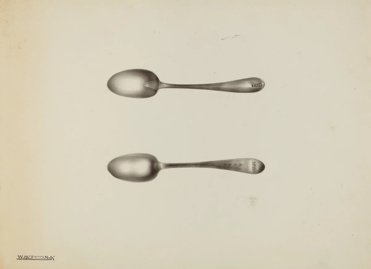 Silver Teaspoon by Kalamian Walton, index of american design, 1938