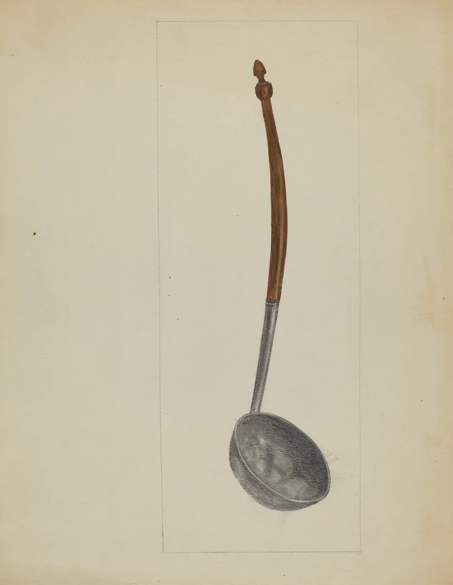 Pewter Ladle by Meyer Goldbaum, index of american design, 1936
