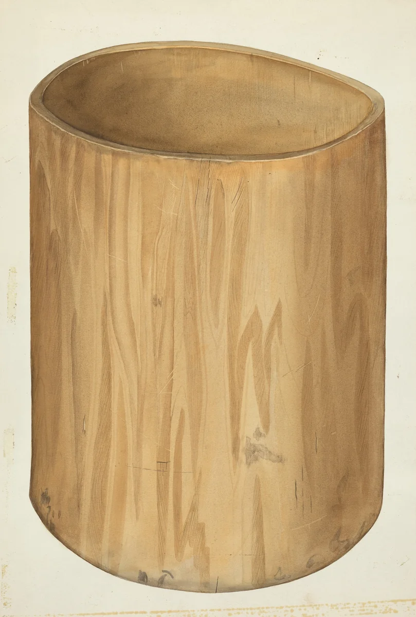 Flour Barrel by Wilbur M Rice, index of american design, 1935-1942