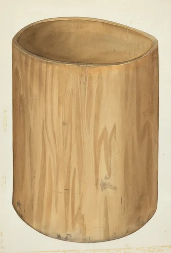 Flour Barrel by Wilbur M Rice, index of american design, 1935-1942