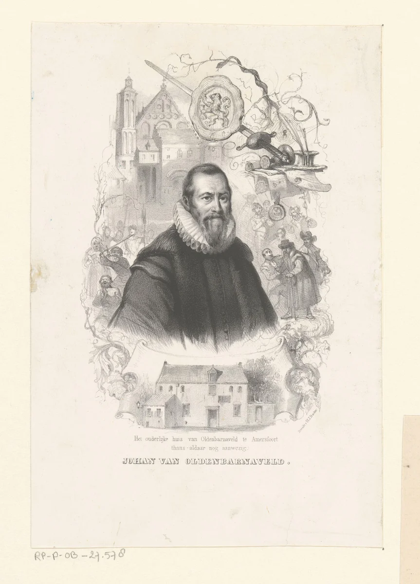Portret Johan van Oldenbarnevelt by anonymous, print, 1822-1845