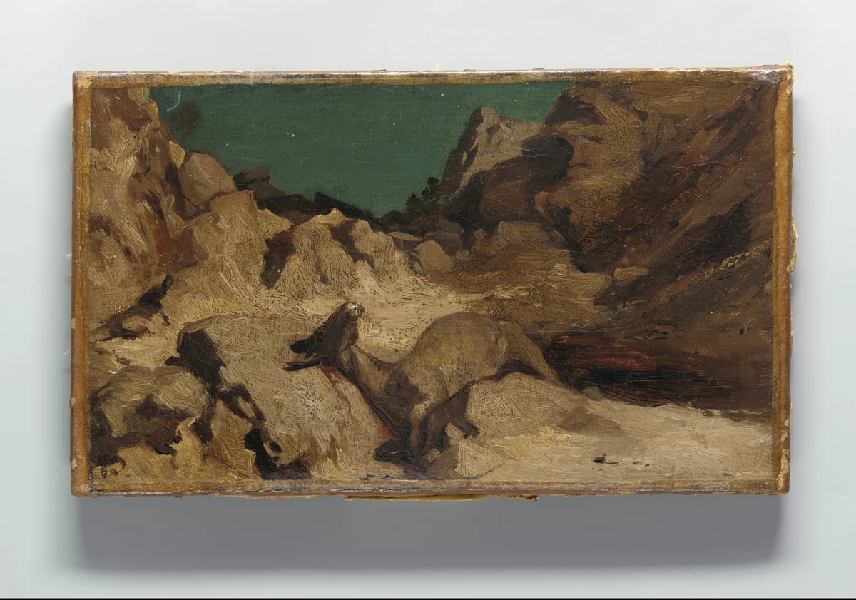 The Fable of the Miller, His Son, and the Donkey No. 9 by Elihu Vedder, artwork, 1864-1868