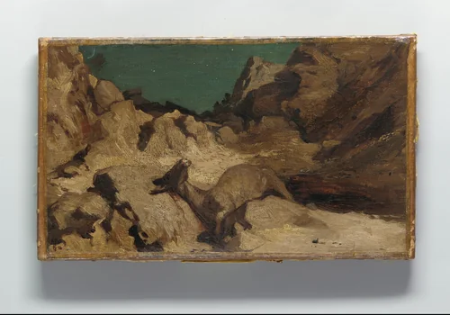 The Fable of the Miller, His Son, and the Donkey No. 9 by Elihu Vedder, artwork, 1864-1868