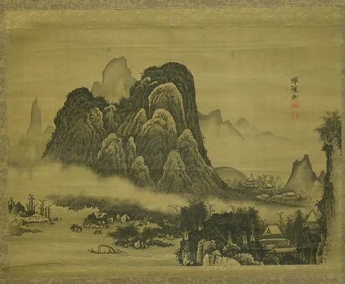 Mountain Landscape by Soga Shōhaku (曾我 蕭白), painting, 1761-1763