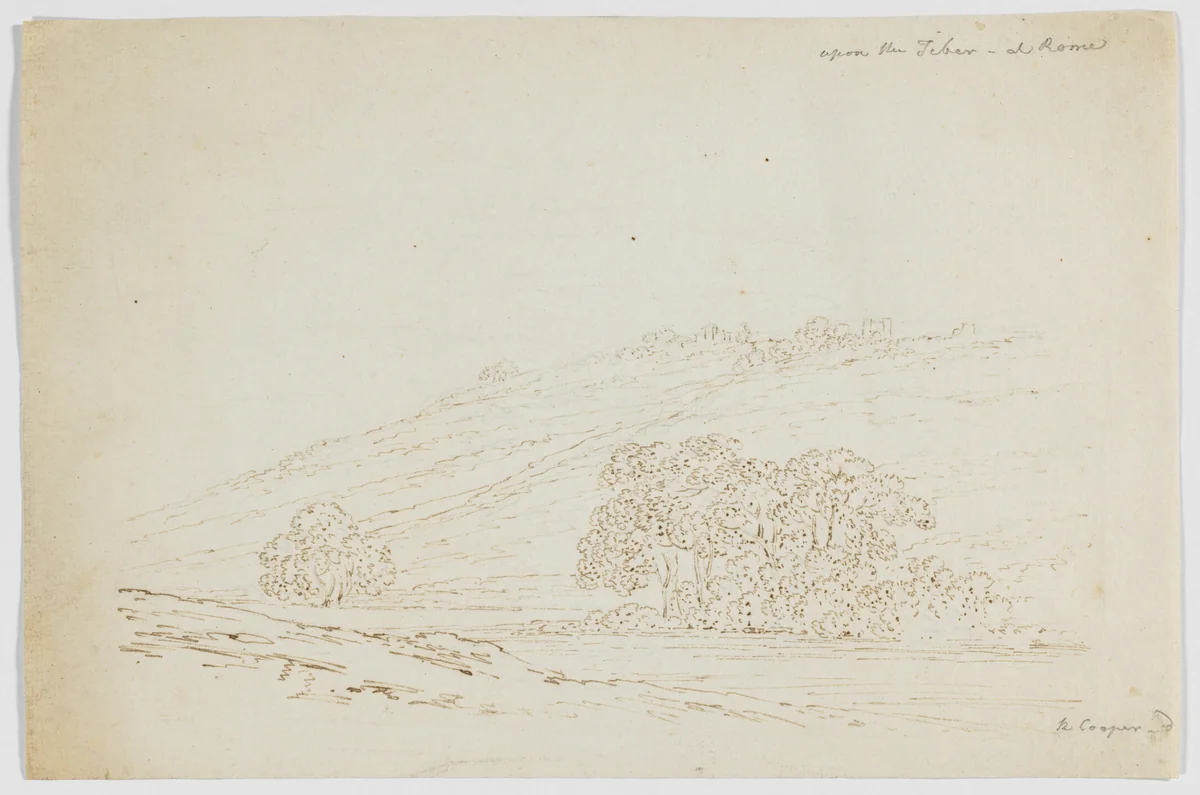 Upon the Tiber, at Rome by Richard Cooper II, drawing, 1774-1775