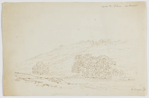 Upon the Tiber, at Rome by Richard Cooper II, drawing, 1774-1775
