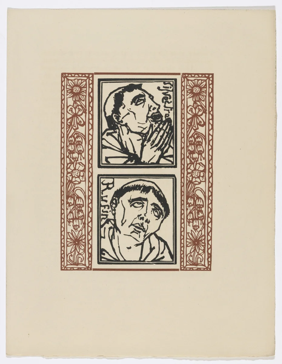 Plate (page 65) from Les Petites Fleurs de St. François (The Little Flowers of St. Francis) by Émile Bernard, illustrated book, 1928