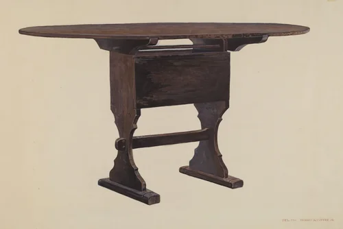 Dining Room Table by Ernest A. Towers, Jr., index of american design, 1942