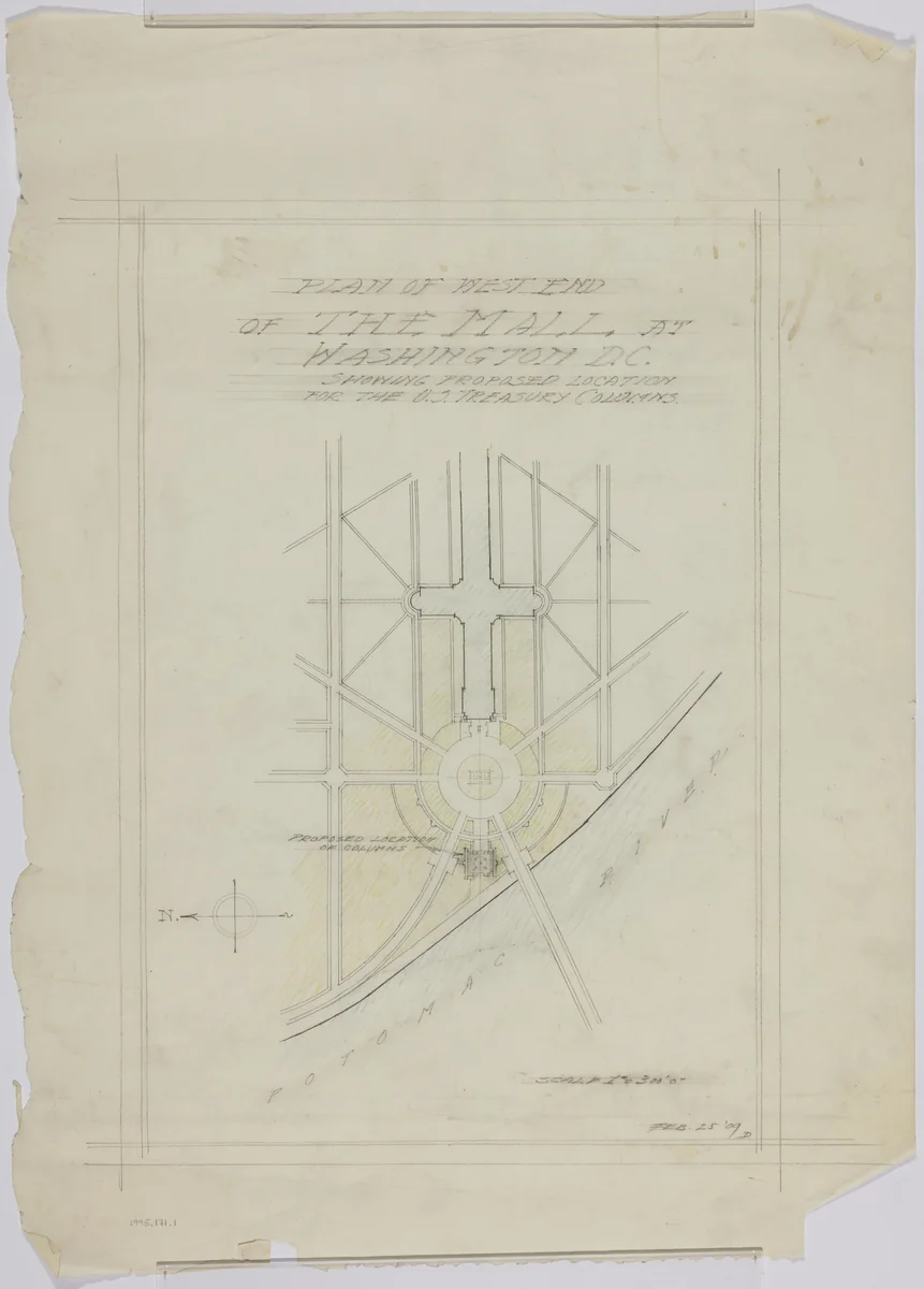 Potomac Round Point, Washington D.C., Sketches by D. H. Burnham & Co., drawing, 1909