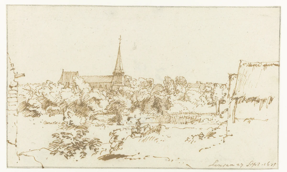 Lincent by Constantijn Huygens, drawing, 1675