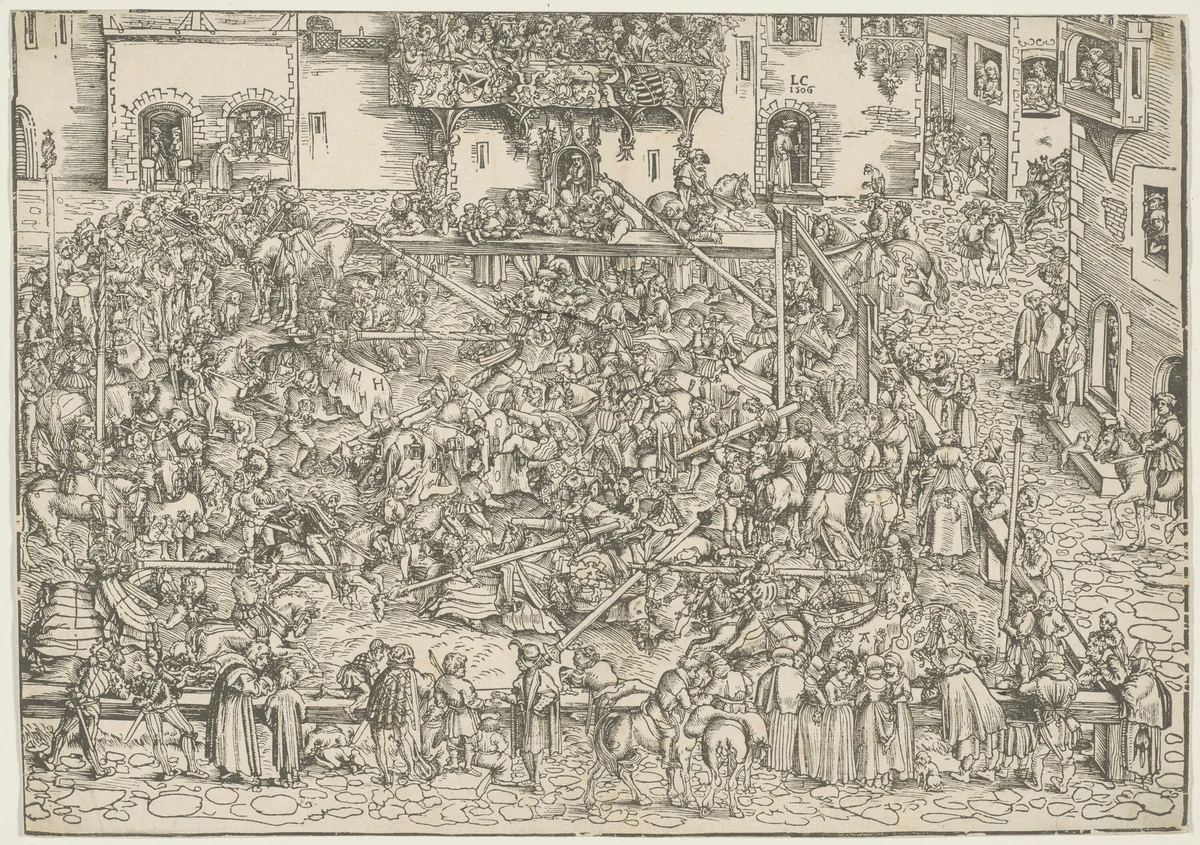 The First Tournament by Lucas Cranach the Elder, print, 1506