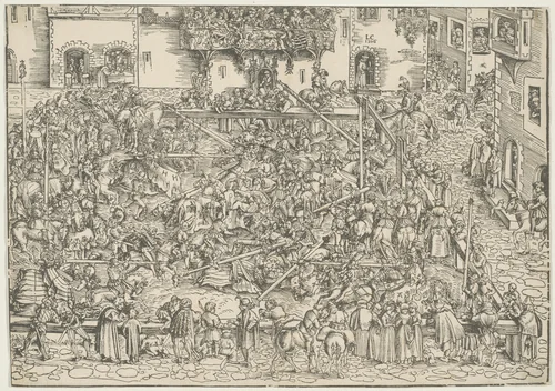 The First Tournament by Lucas Cranach the Elder, print, 1506