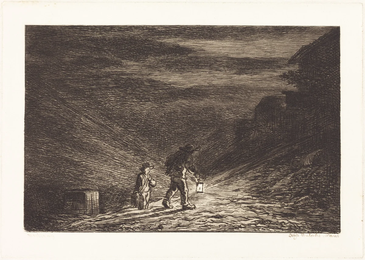 The Search for an Inn (La Recherche d'une auberge) by Charles-François Daubigny, portfolio, 1862