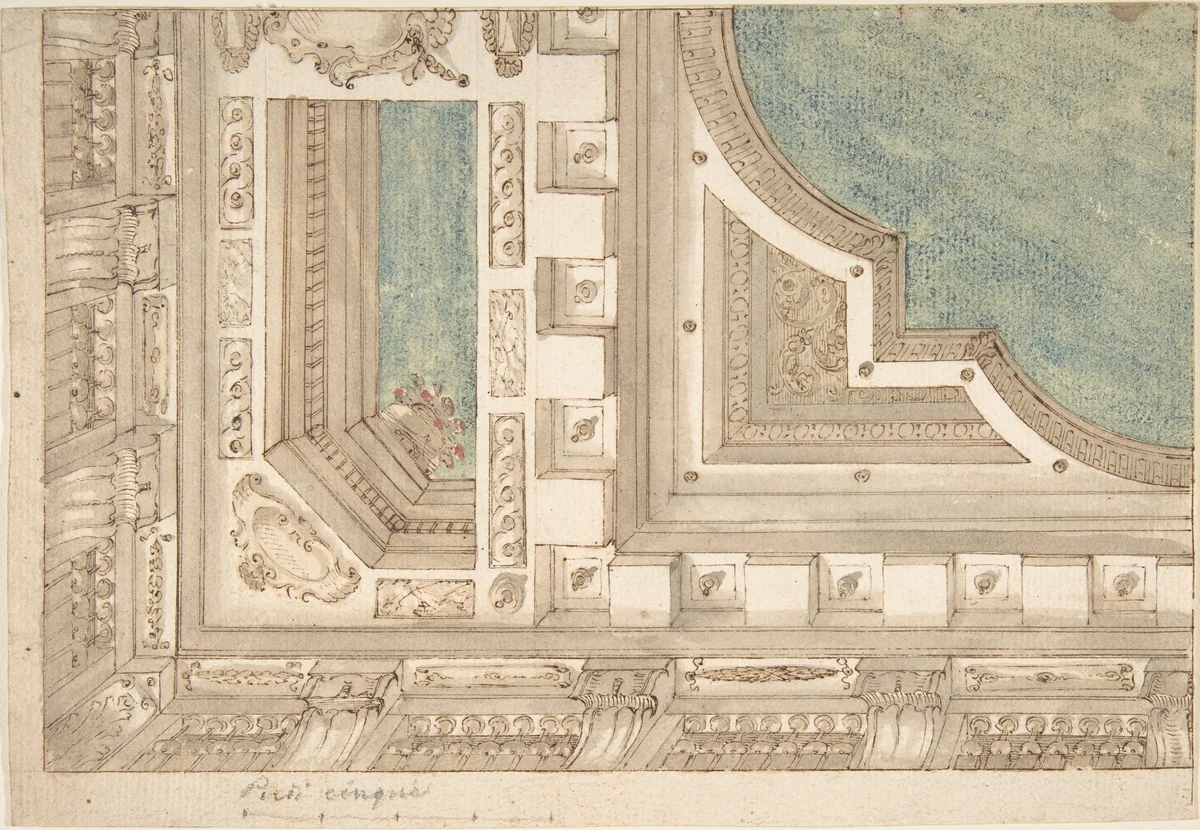 Design for a Ceiling by anonymous, drawing, 1700-1800