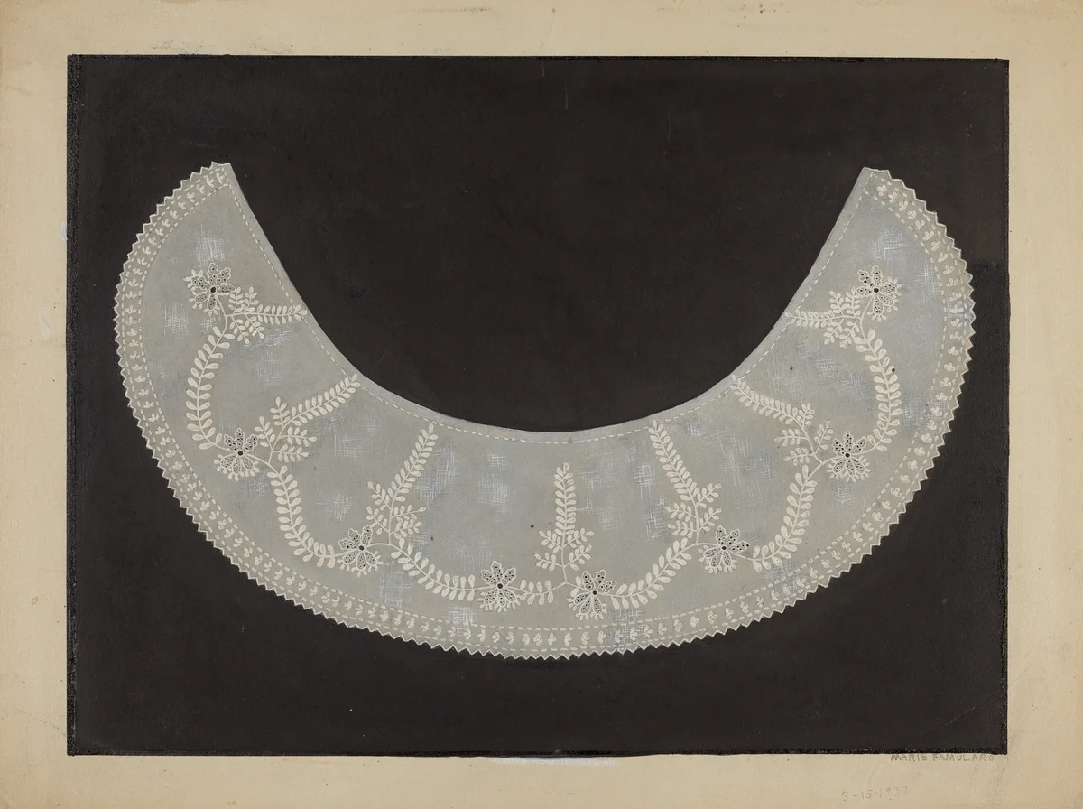 Collar by Marie Famularo, index of american design, 1937