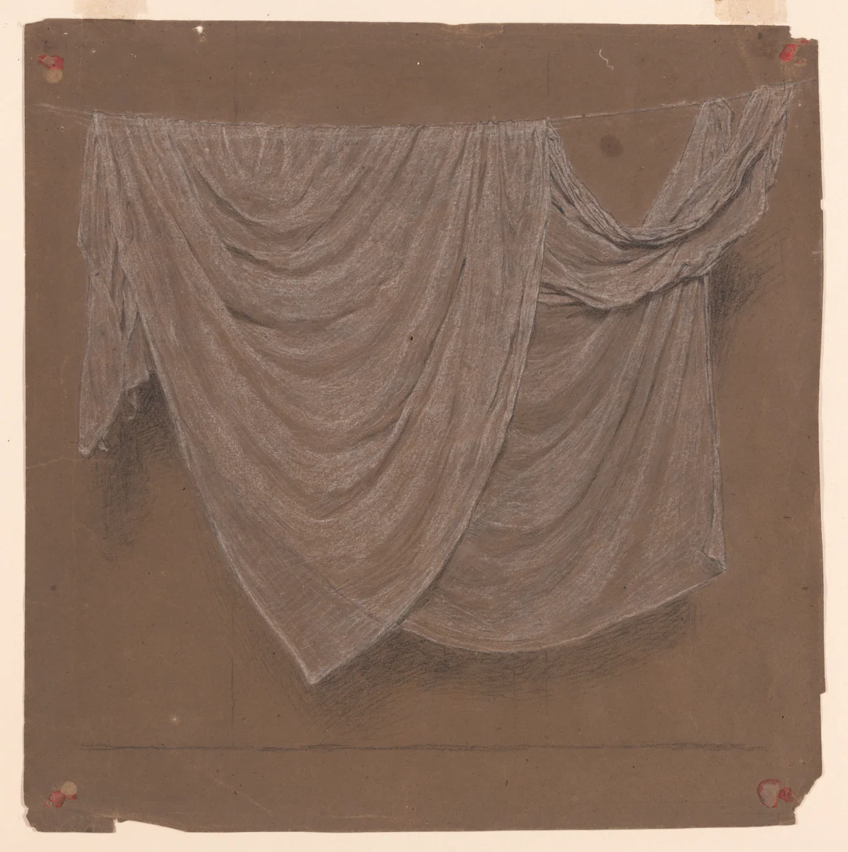 Drapery Study for "Battledore" (recto); Two Women (verso) by Albert Joseph Moore, drawing, 1868-1870