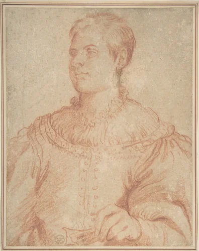 Portrait by anonymous, drawing, 1600-1700