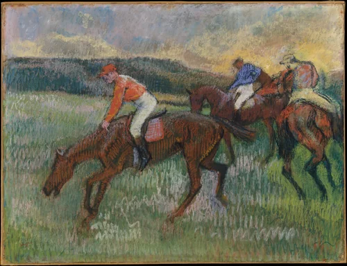 Three Jockeys by Edgar Degas, drawing, 1895-1905