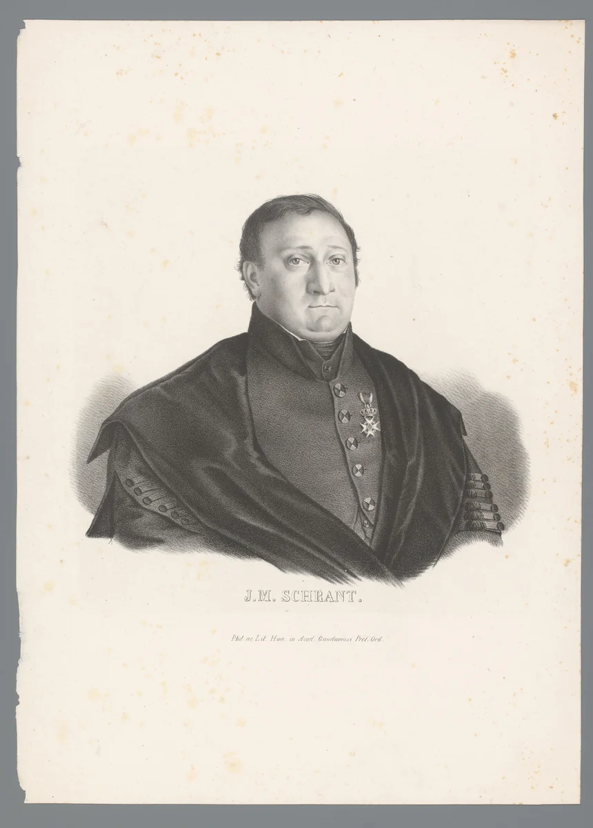 Portret van Johannes Matthias Schrant by Antoine Lemonnier, print, 1800-1849