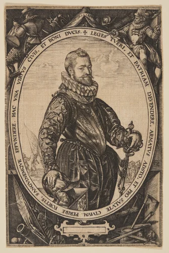 Jacques de la Faille by Hendrick Goltzius, textile, 1580
