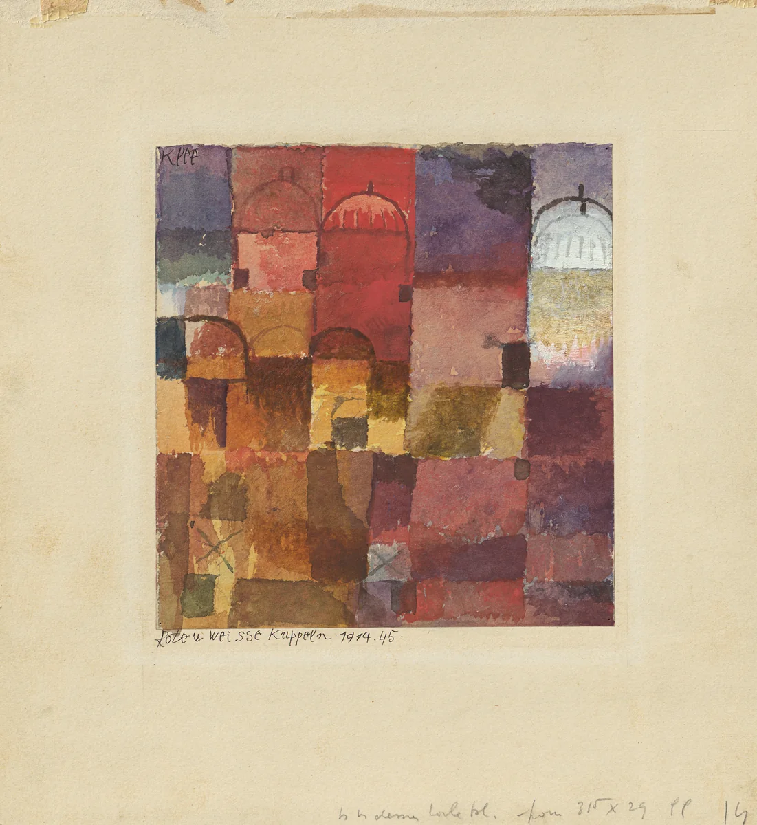 Rote u. weisse Kuppeln,1914 by Paul Klee, painting