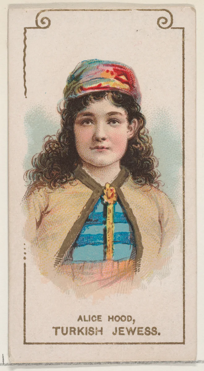 Alice Hood as Turkish Jewess, from the set Actors and Actresses, Second Series (N71) for Duke brand cigarettes by W. Duke, Sons & Co., print, 1888-1890
