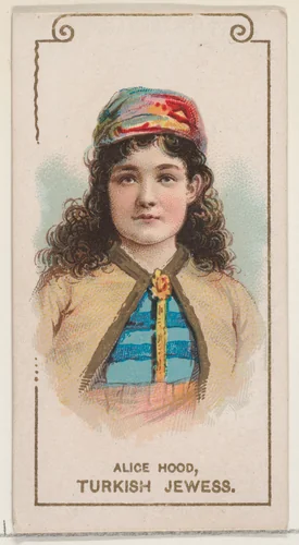 Alice Hood as Turkish Jewess, from the set Actors and Actresses, Second Series (N71) for Duke brand cigarettes by W. Duke, Sons & Co., print, 1888-1890