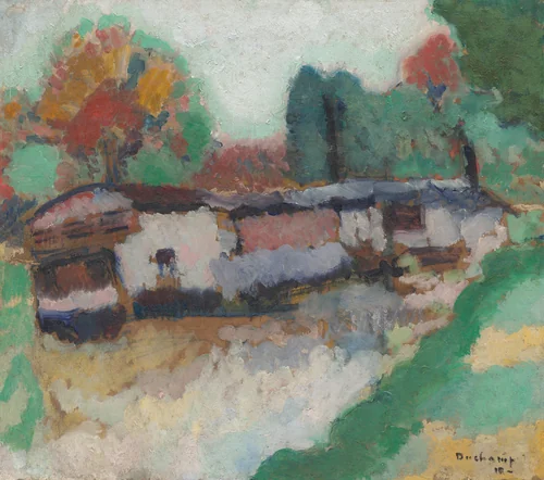 Laundry Barge by Marcel Duchamp, painting, 1910