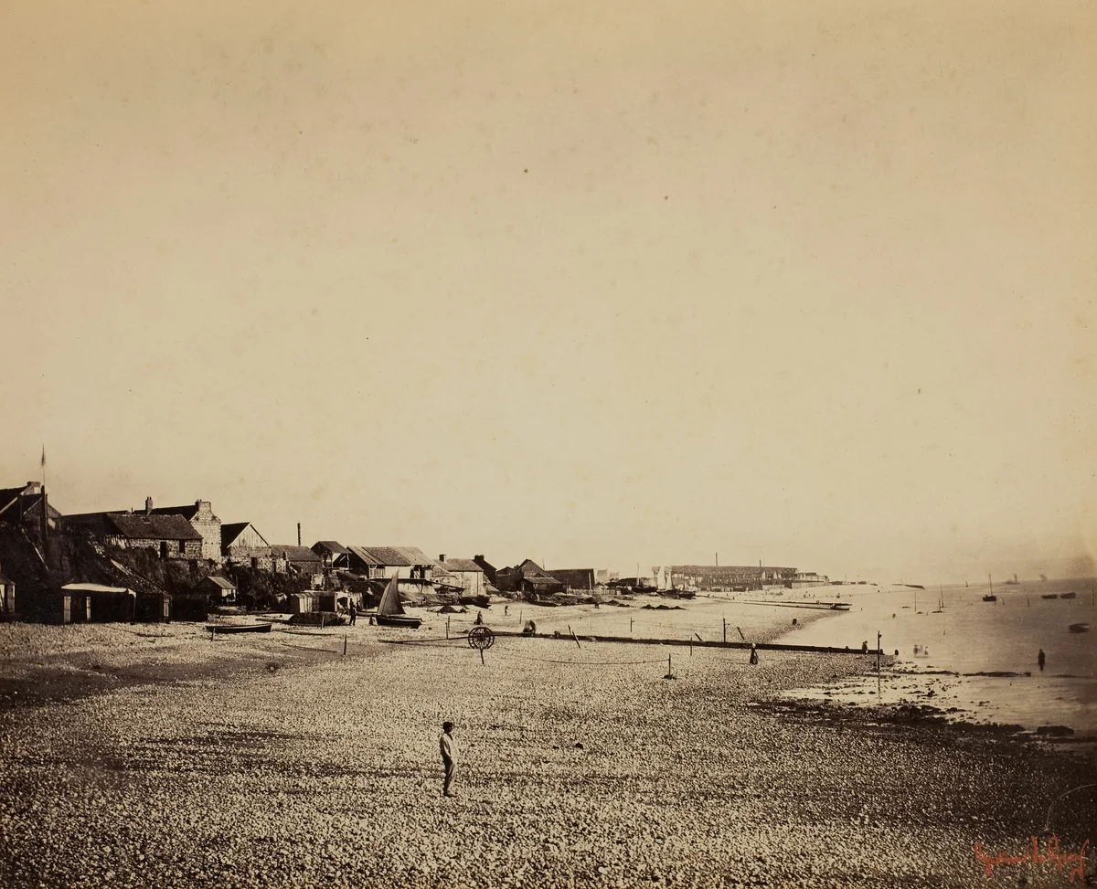 The Beach at Sainte-Adresse by Gustave Le Gray, photograph, 1856-1857