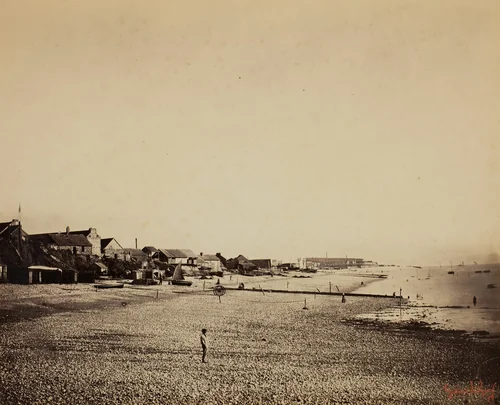 The Beach at Sainte-Adresse by Gustave Le Gray, photograph, 1856-1857