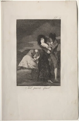Two of a Kind, Plate 5 by Francisco de Goya, print, 1799