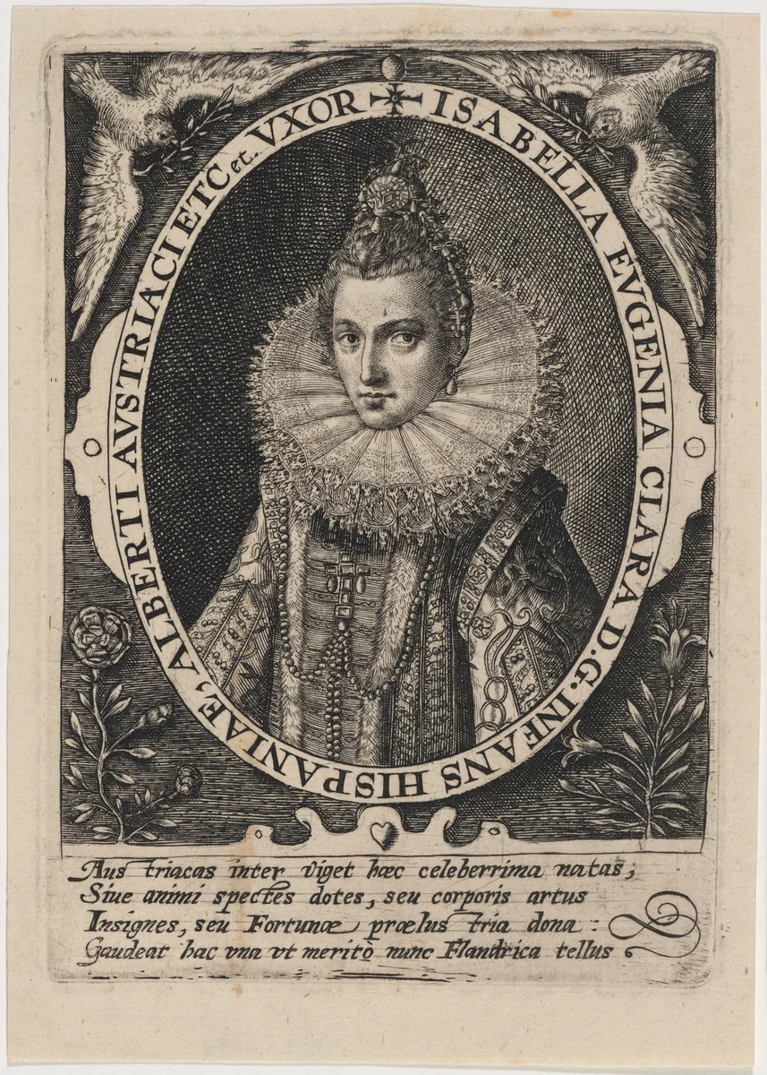 Isabella Clara Eugenia, Infanta by Crispijn van de Passe I, print, 1565-1637