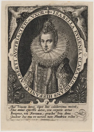 Isabella Clara Eugenia, Infanta by Crispijn van de Passe I, print, 1565-1637