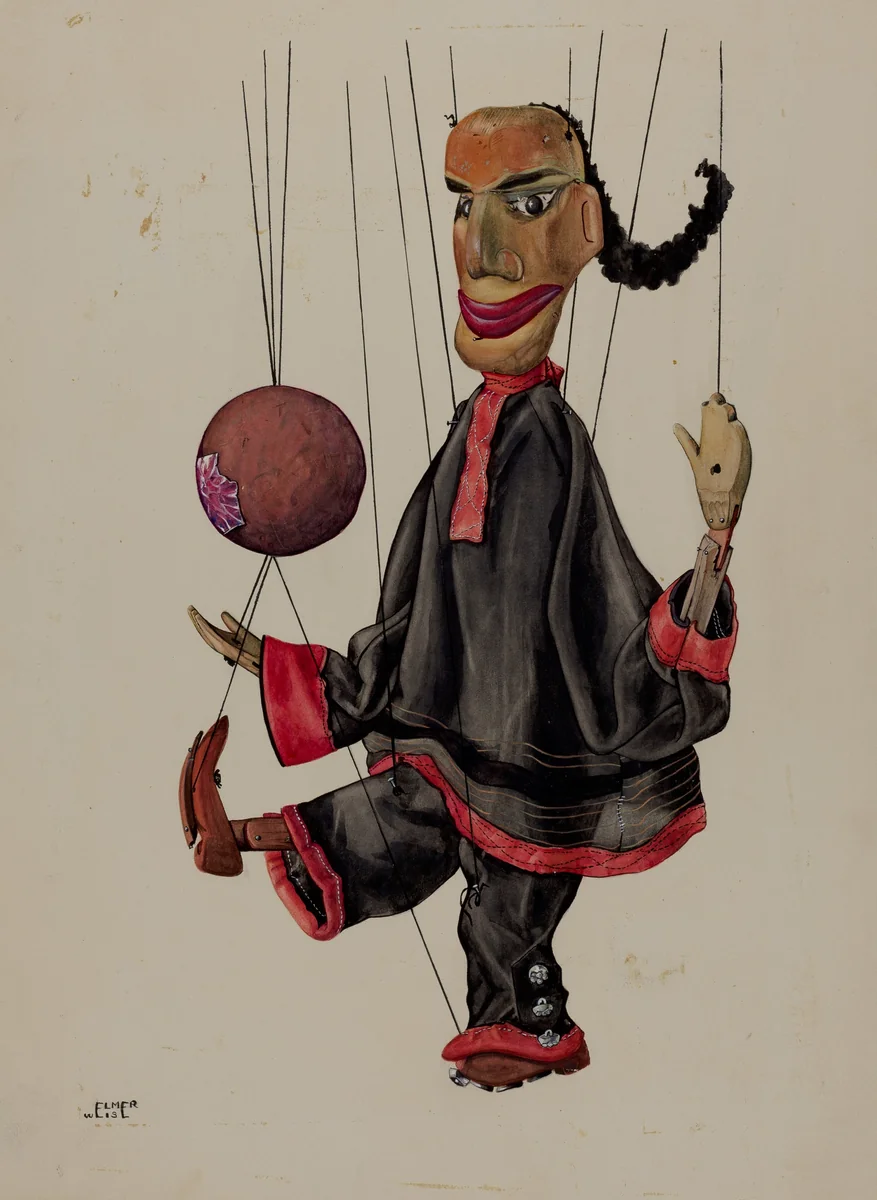 Juggling Marionette by Elmer Weise, index of american design, 1937