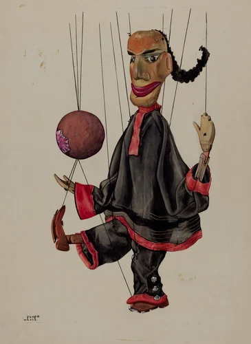 Juggling Marionette by Elmer Weise, index of american design, 1937