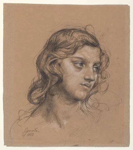 Portrait of a Youth by Vincenzo Gemito, drawing, 1923
