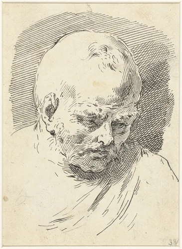 Hoofd van een Oosterling by Pietro Antonio Novelli, drawing, 1739-1801