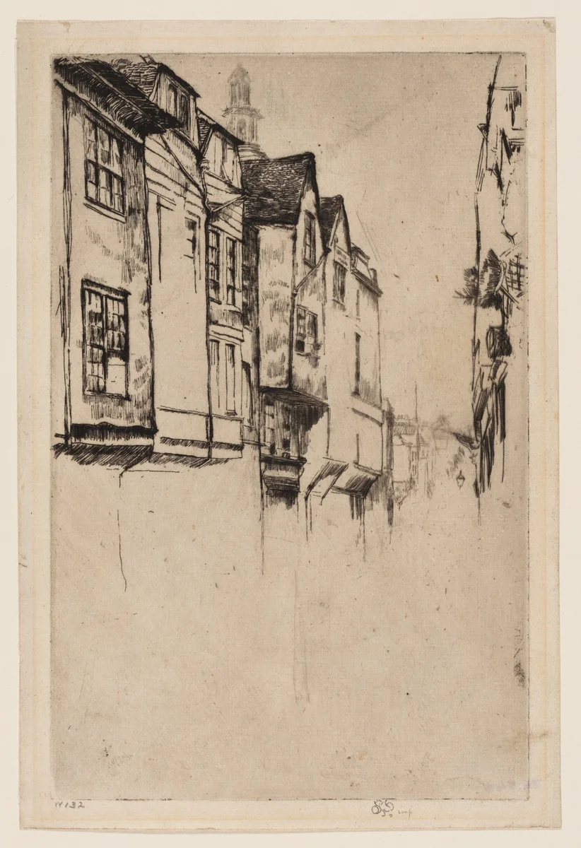 Wych Street, London by James McNeill Whistler, print, 1877