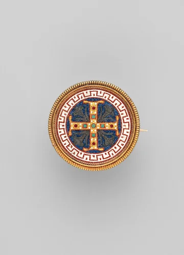 Brooch with Greek Cross by Castellani, metalwork, 1855-1865