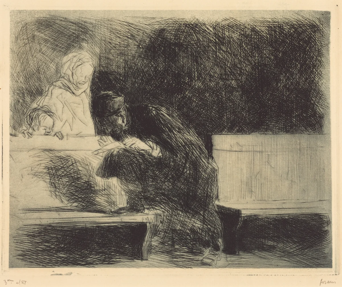 Avocat compulsant un dossier (Lawyer Going through a Brief) by Jean-Louis Forain, print, 1909