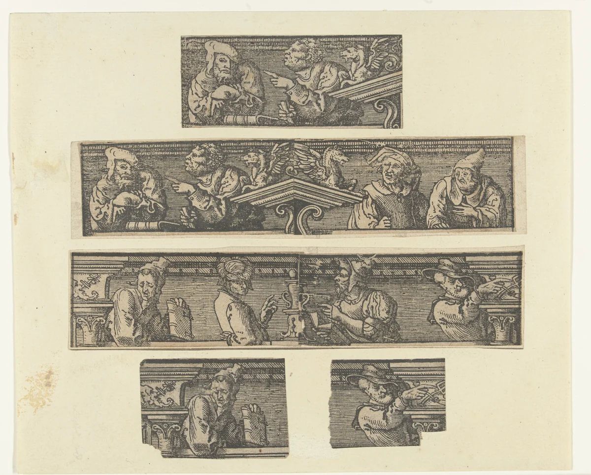 Lijstwerk met profeten by Unknown, print, 1525-1530
