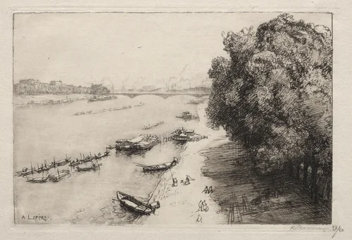 La Seine au Pont Nationale by Auguste Louis Lepère, print, 1914